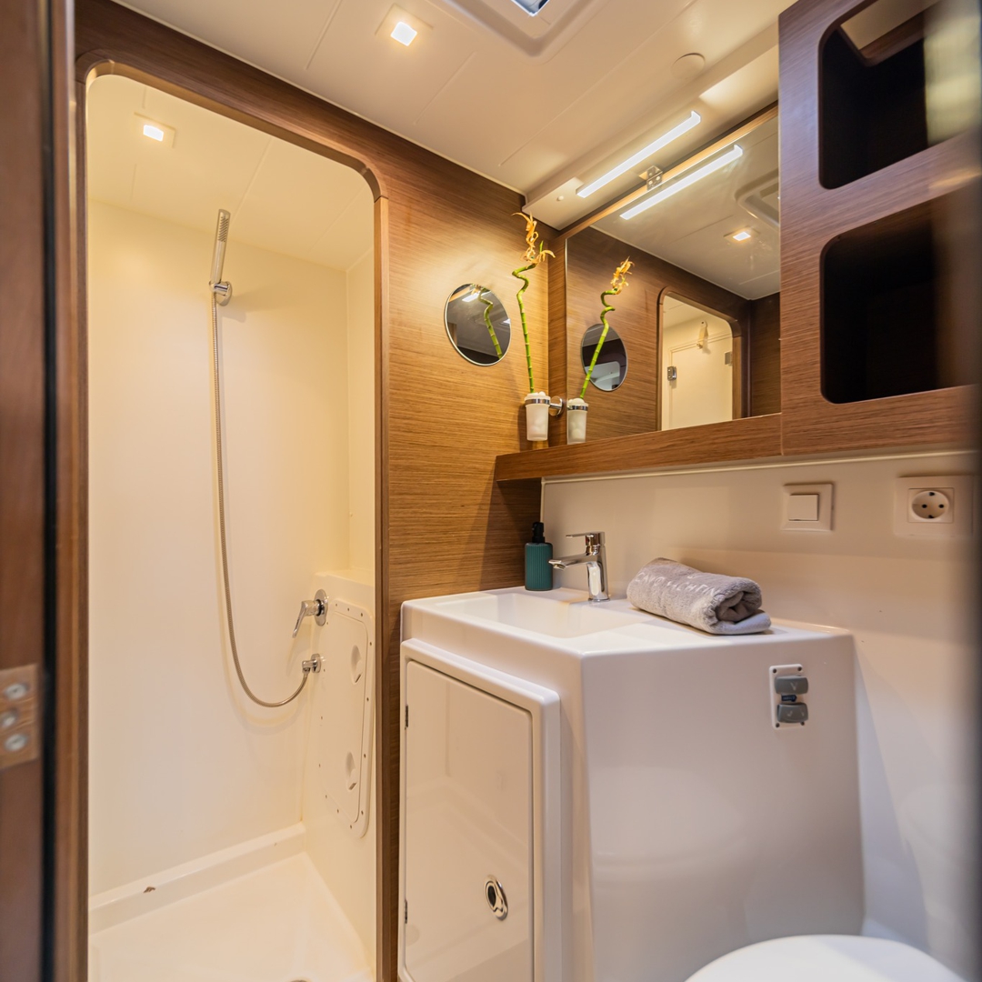 All our cabins have en-suite showers.