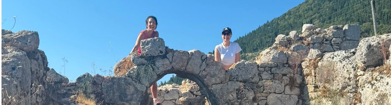 Walking tour through historic landmarks on the Greek Islands