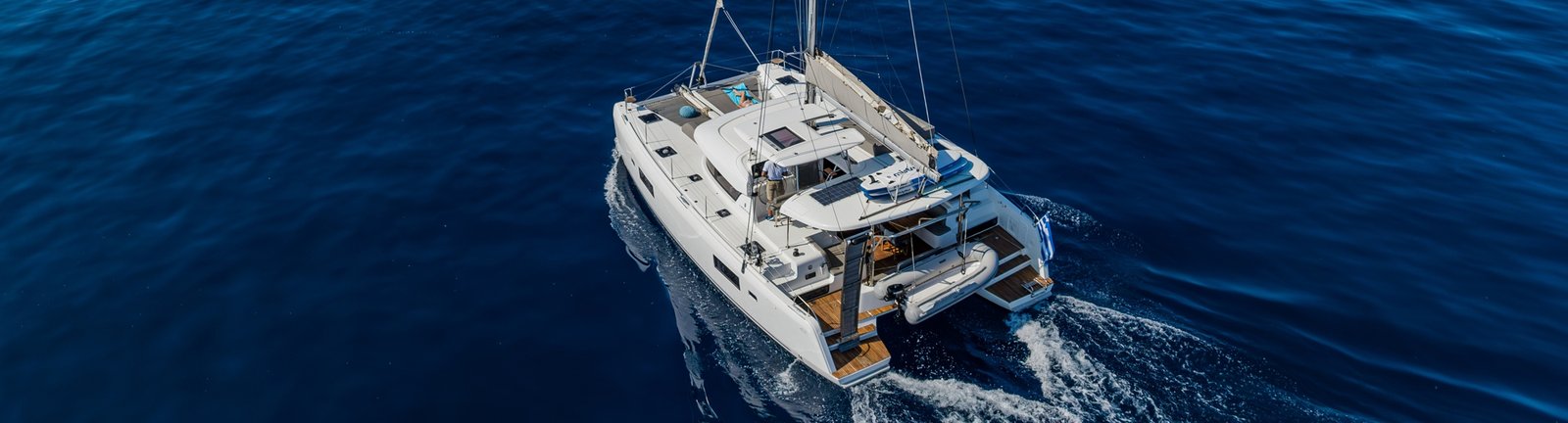 Catamaran sailing in Greece