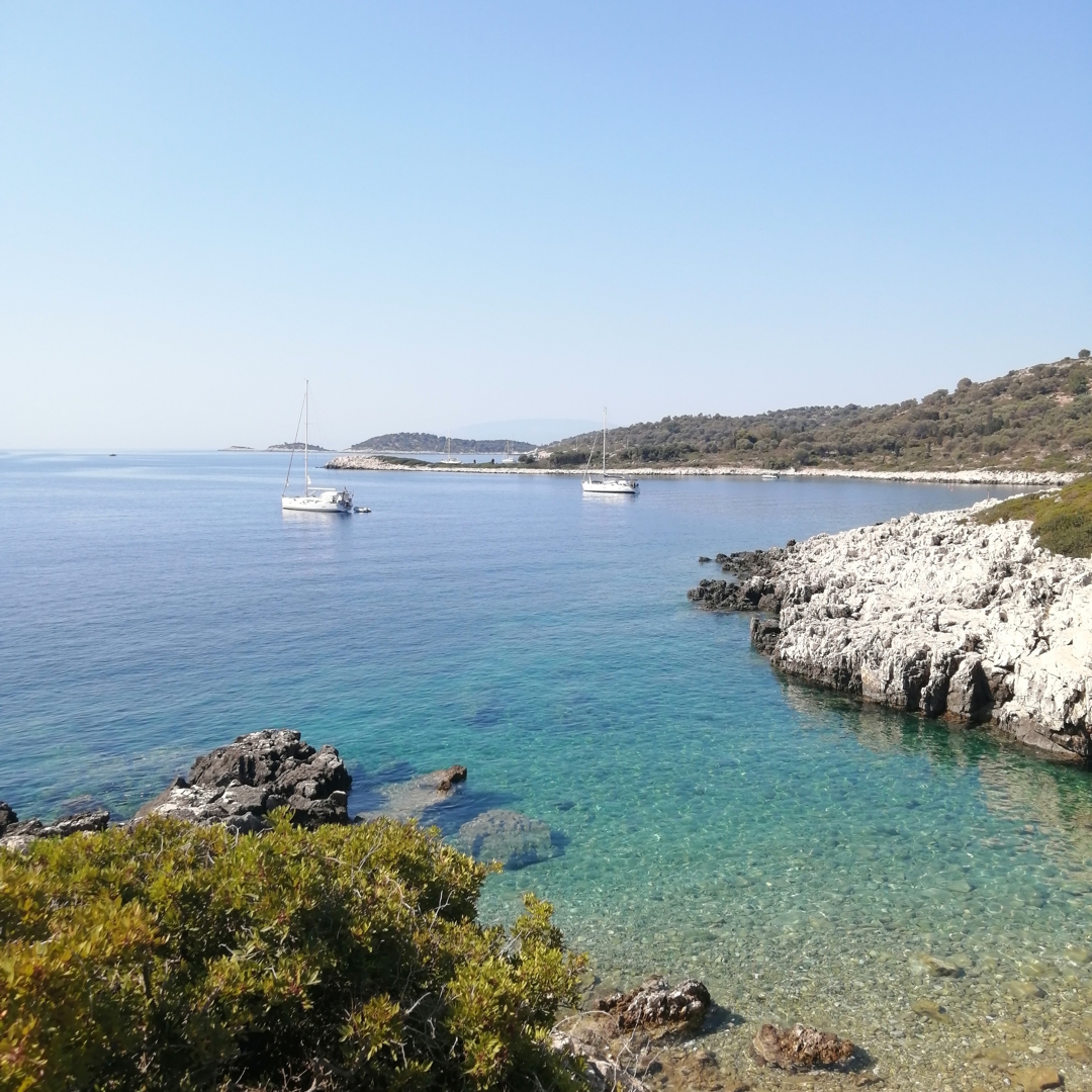 Kastos Island has winding streets through the port